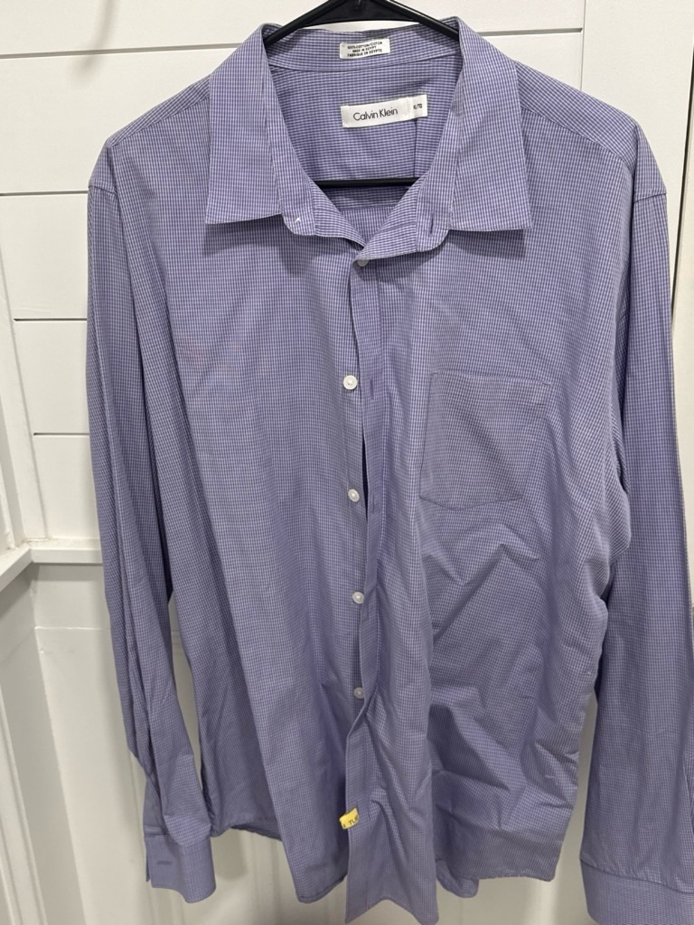 Calvin Klein Men's Light Lavender Micro-Check Dress Shirt